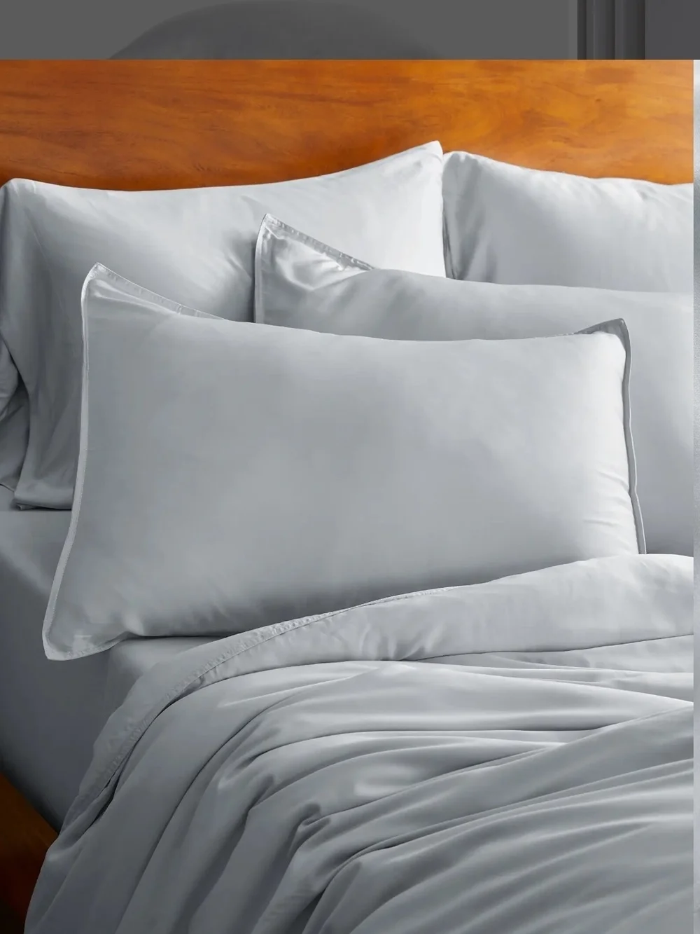 Quince Organic Bamboo Duvet Cover Set 2 Shams Size Full / Queen In Mist, New!